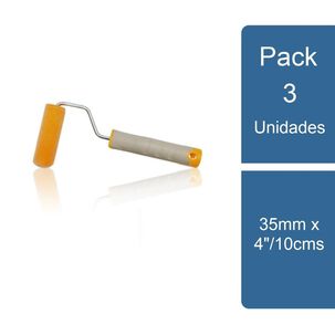 Pack 3 Rodillo Espuma Poliflocada 35mm X 4"/10cms Lizcal